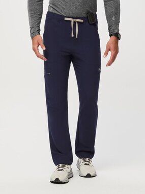 FIGS Cairo Navy Blue Straight Leg Cargo Scrub Pants, Size M/T